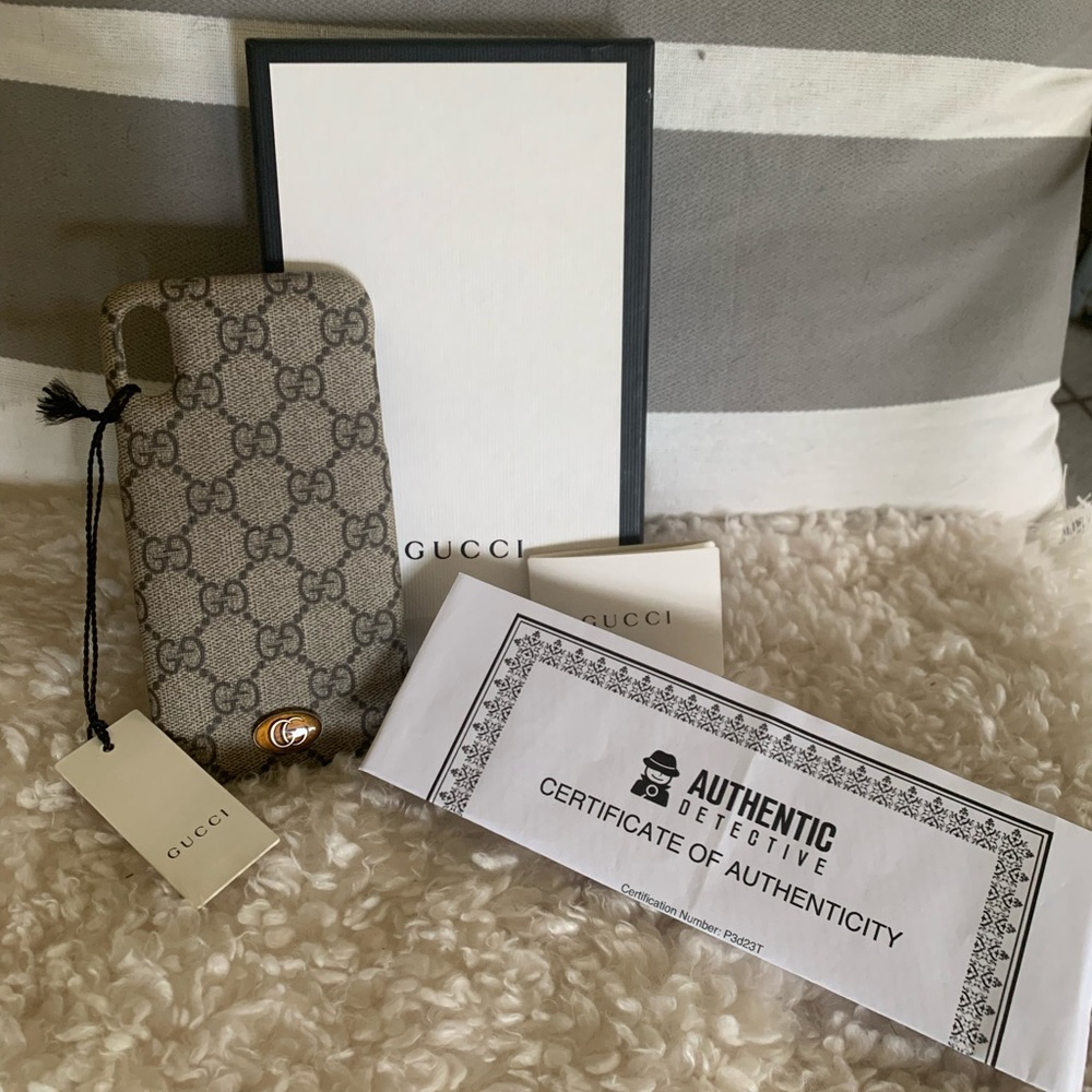 GUCCI- Authentic 🍀 BNIB! GG Ophidia Monogram X/XS iPhone Phone Case w/ COA - Picture 2 of 8